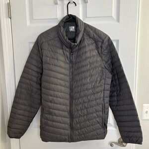 32 Degree Heat Black Ultra Light Full Zip Puffer Jacket Men’s Size M Gray Down